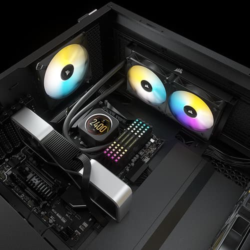 Corsair iCUE ML120 RGB Elite Premium 120mm PWM Magnetic Levitation Triple Fan Kit (Black)